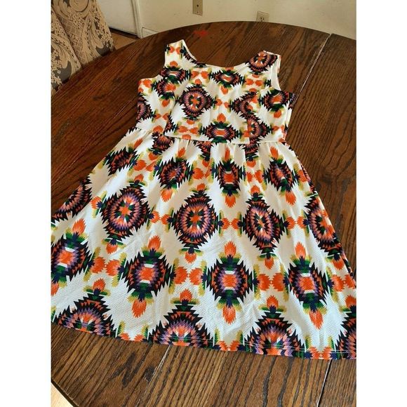 Vibrant Orange and Purple Mini Dress - Picture 1 of 4